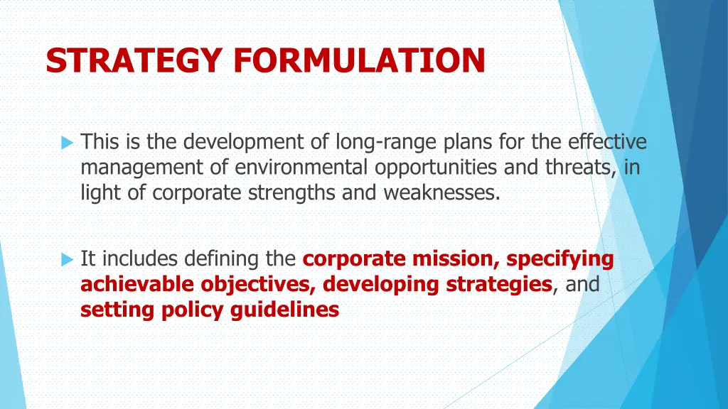 strategy formulation