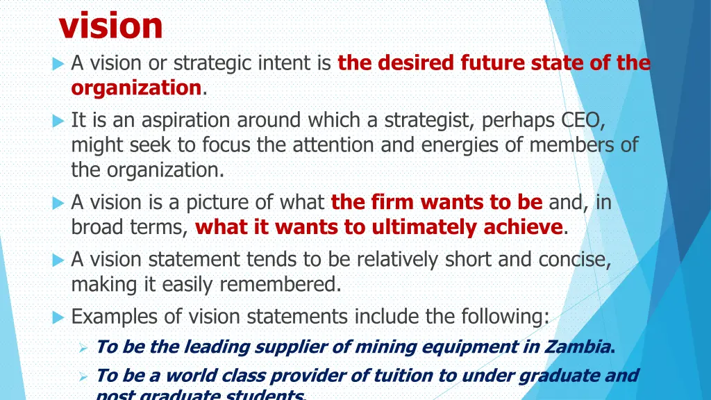 vision a vision or strategic intent