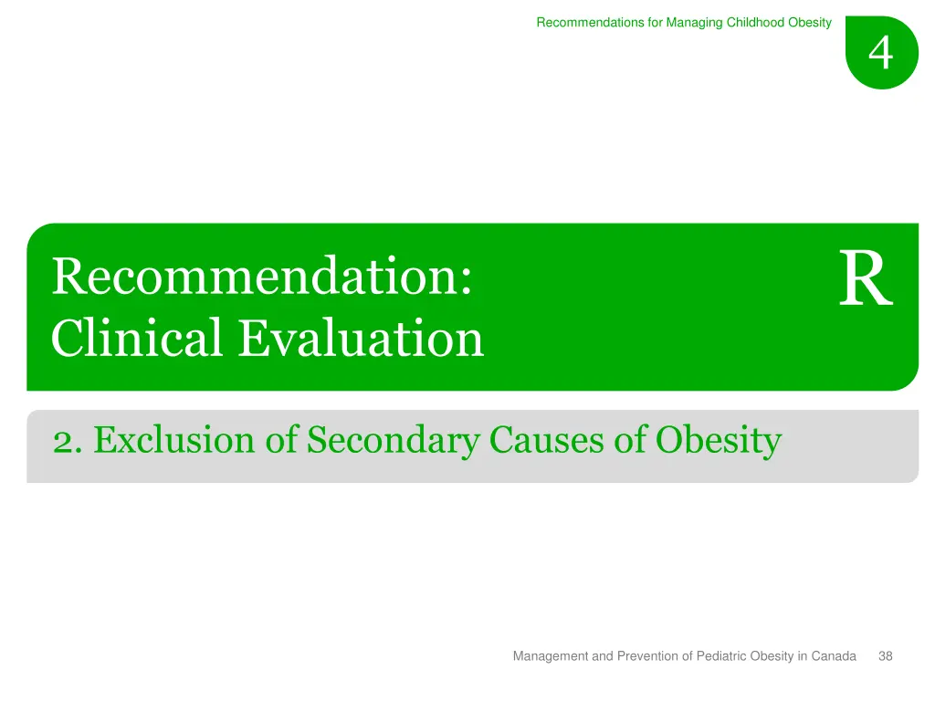 recommendations for managing childhood obesity 17