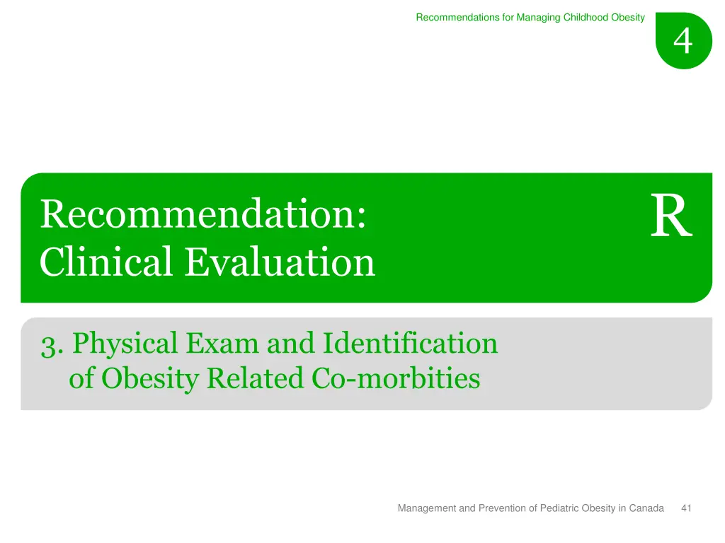 recommendations for managing childhood obesity 20