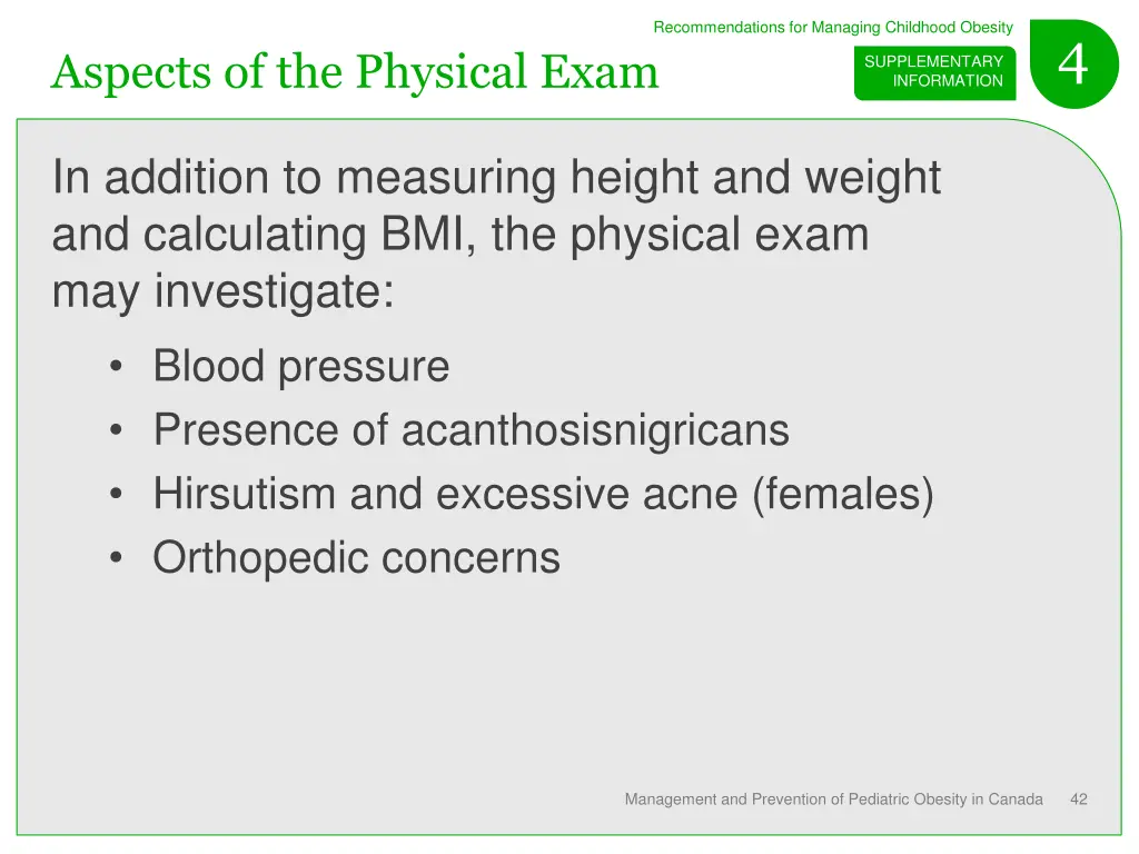 recommendations for managing childhood obesity 21