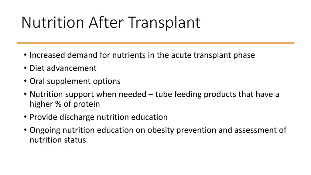 nutrition after transplant