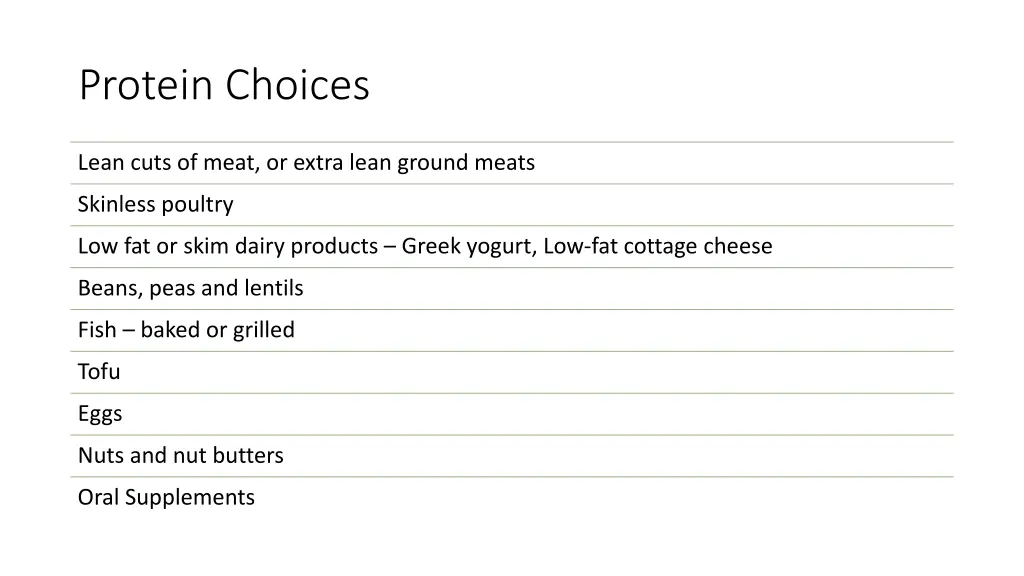 protein choices