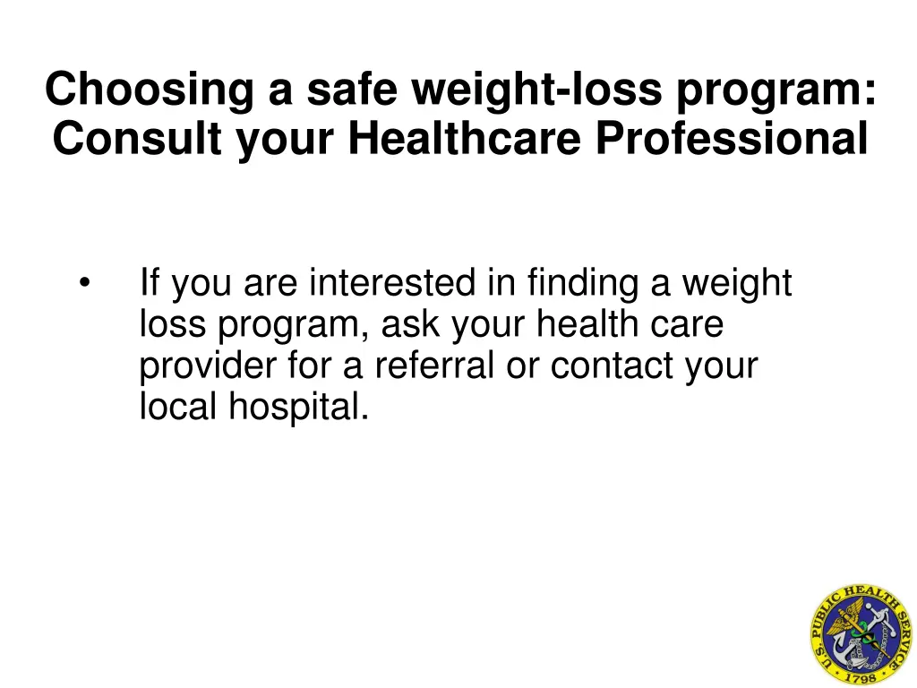 choosing a safe weight loss program consult your