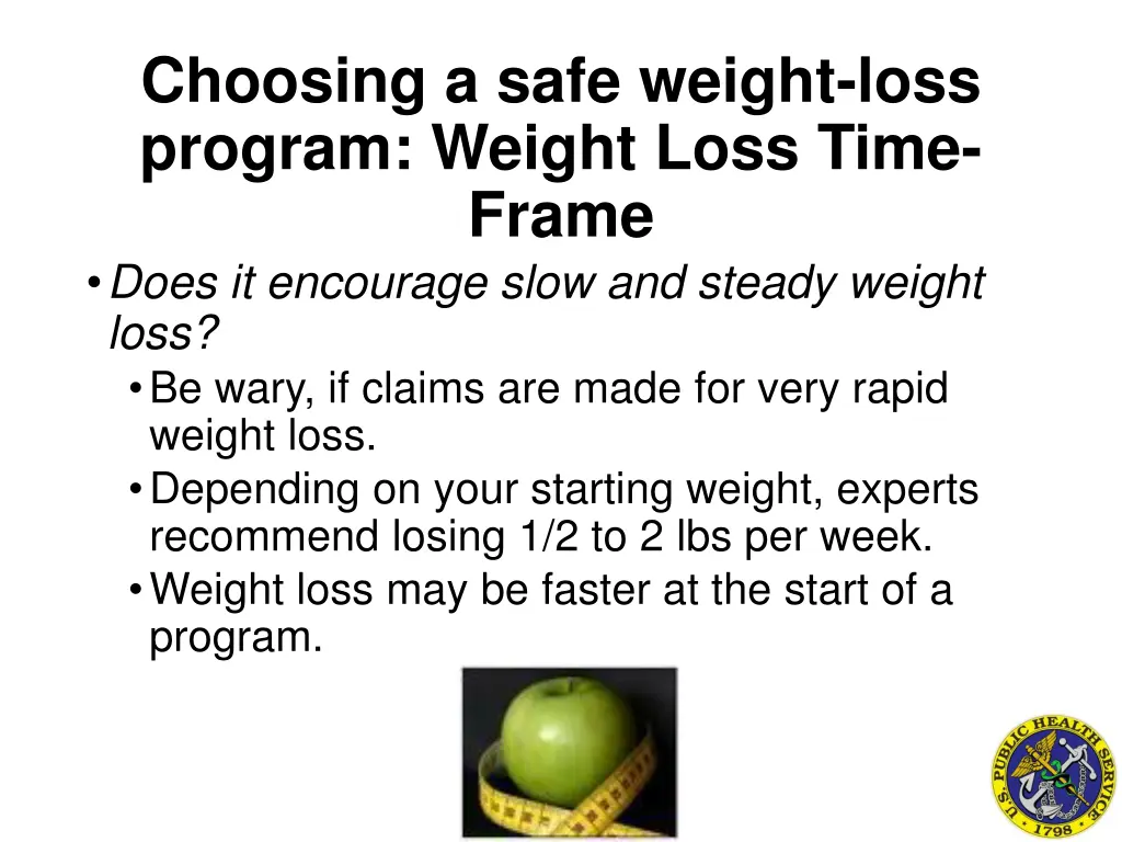 choosing a safe weight loss program weight loss