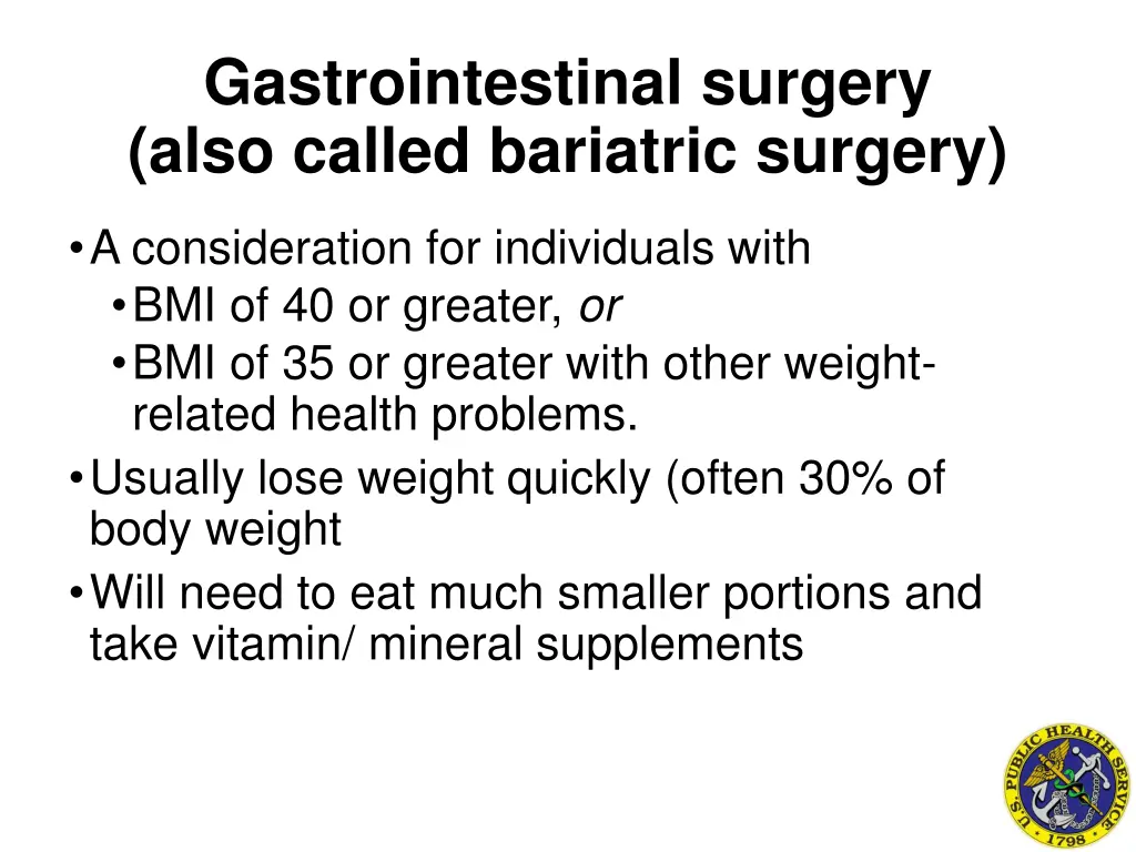 gastrointestinal surgery also called bariatric