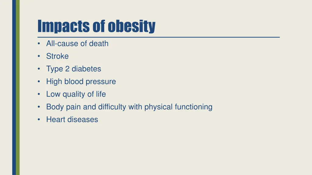 impacts of obesity all cause of death stroke type