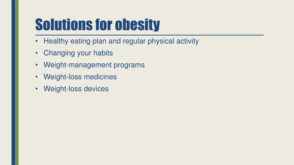 solutions for obesity healthy eating plan