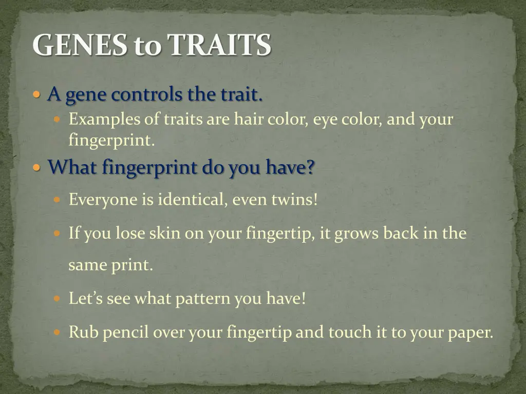 genes to traits