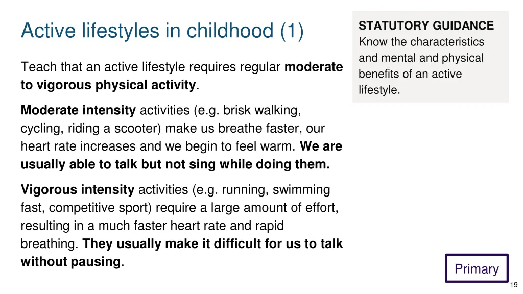 active lifestyles in childhood 1