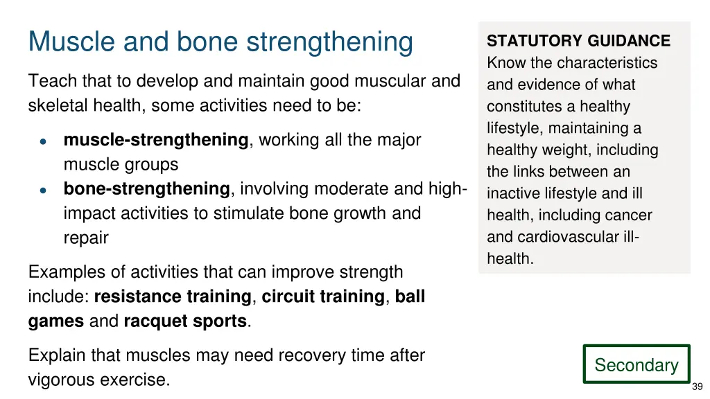 muscle and bone strengthening