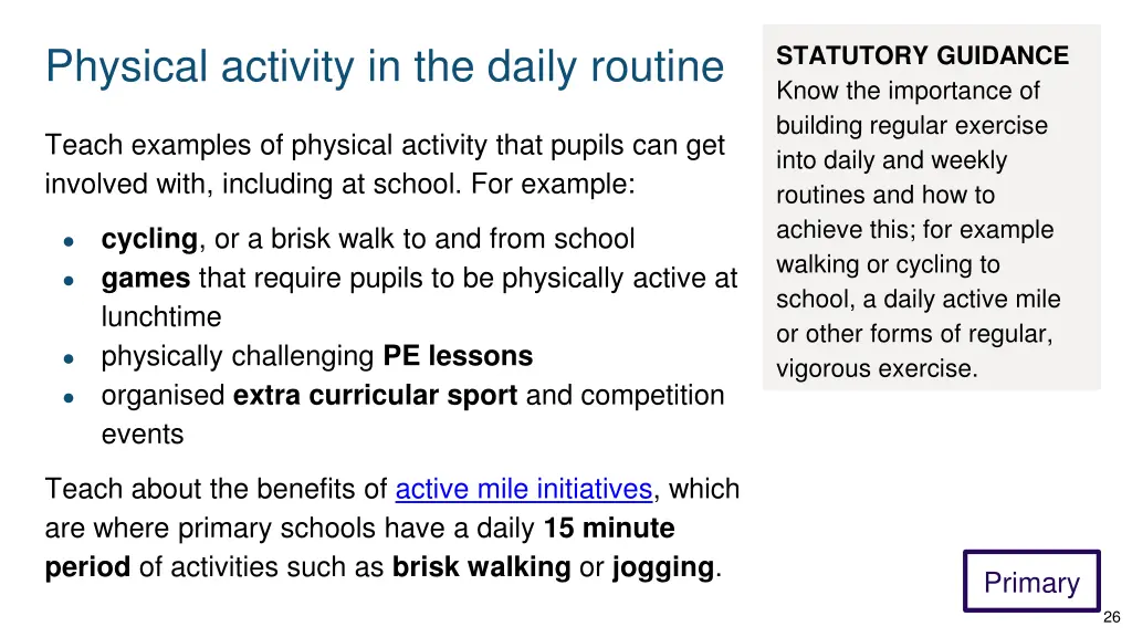 physical activity in the daily routine