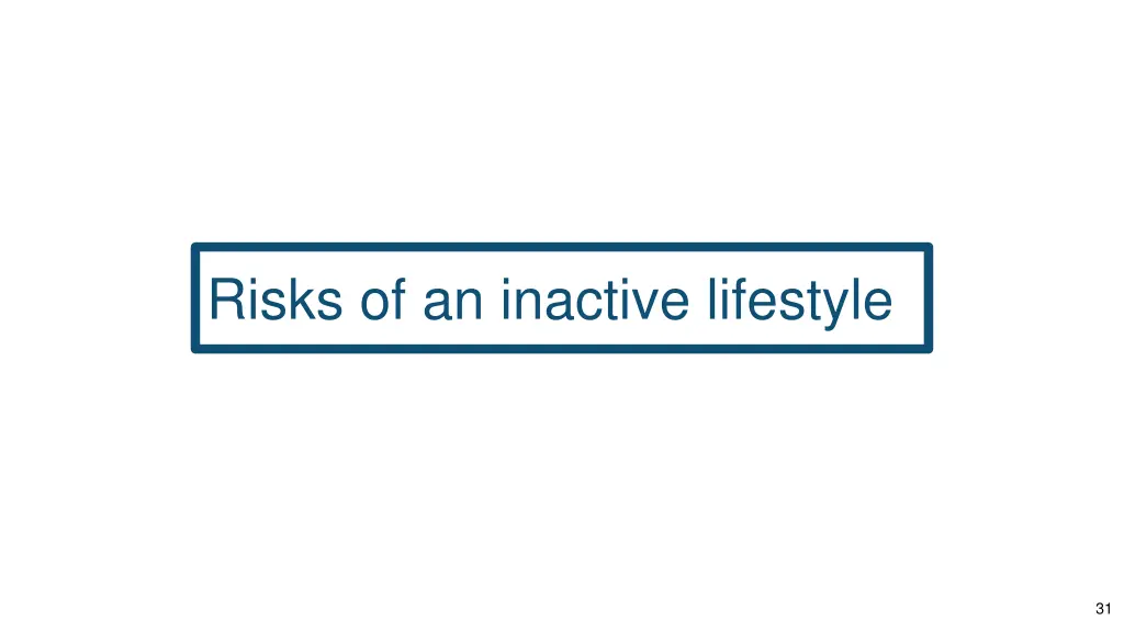 risks of an inactive lifestyle