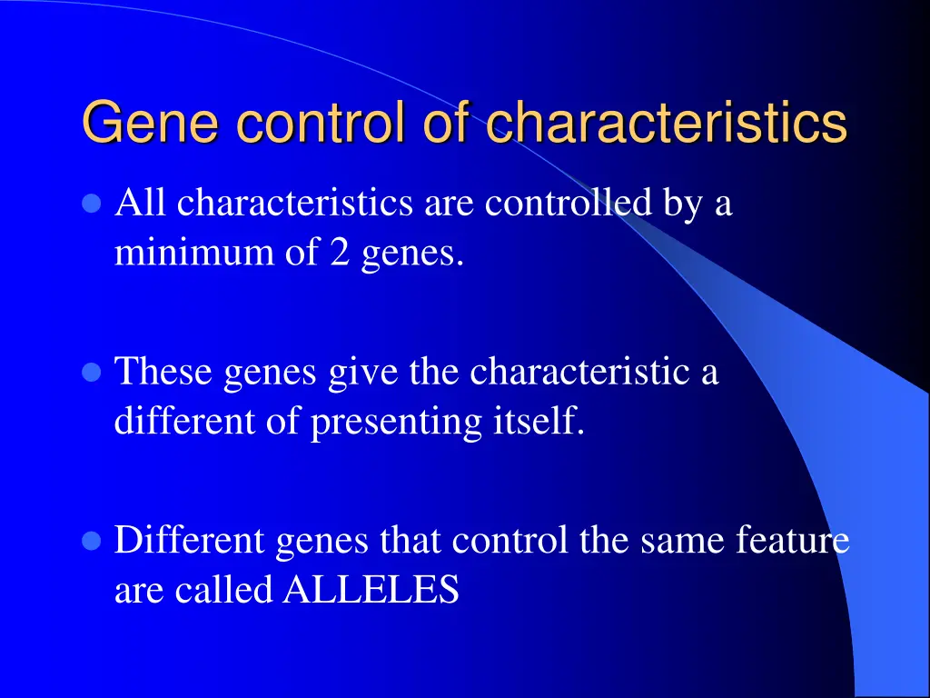 gene control of characteristics