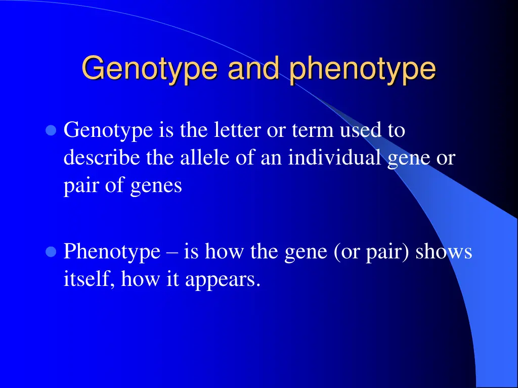 genotype and phenotype