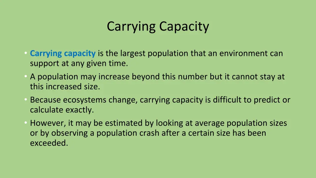 carrying capacity