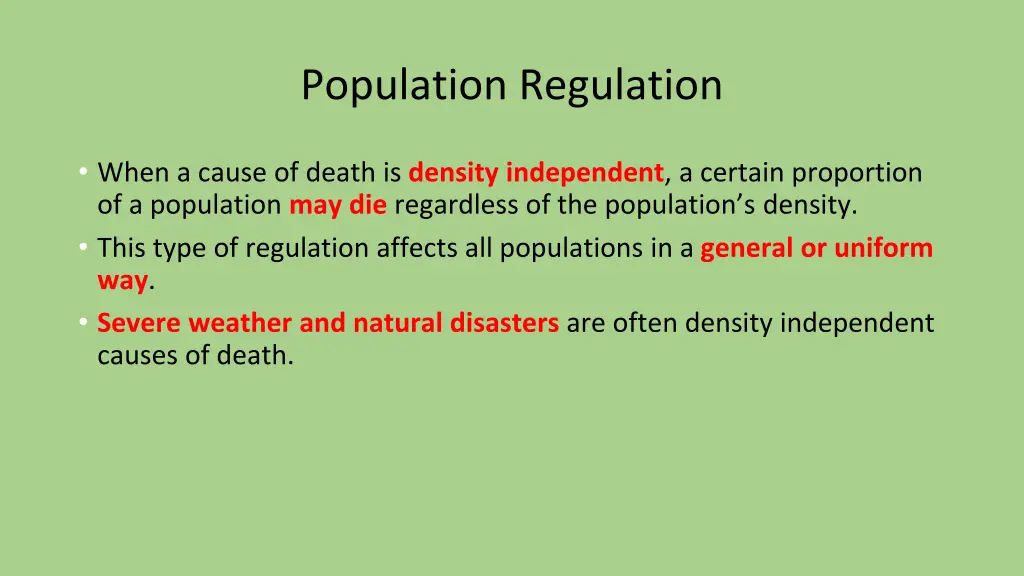 population regulation 1