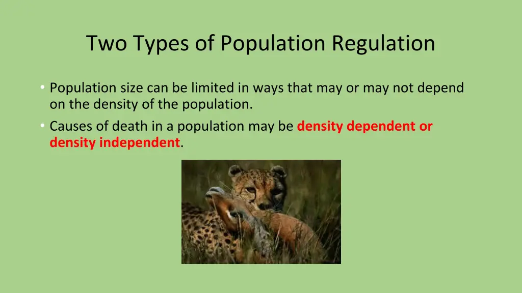 two types of population regulation