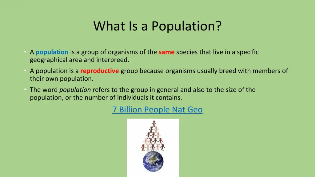 what is a population