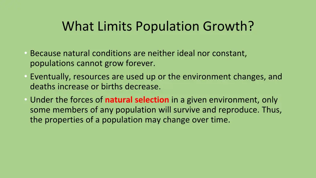 what limits population growth