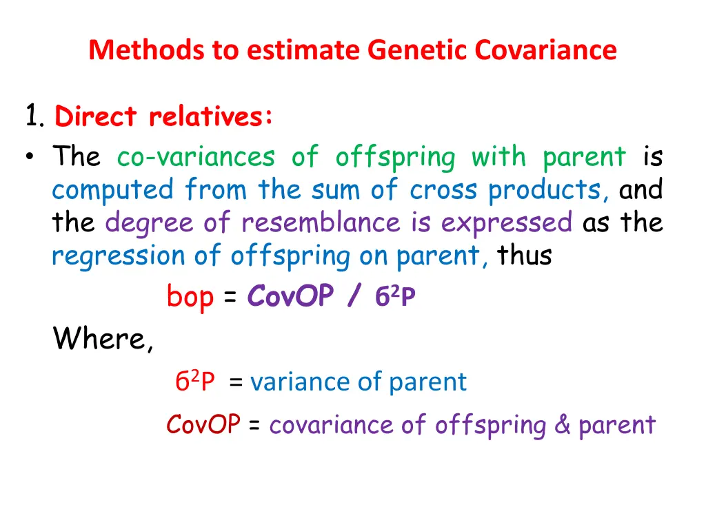 methods to estimate genetic covariance