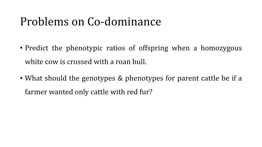 problems on co dominance