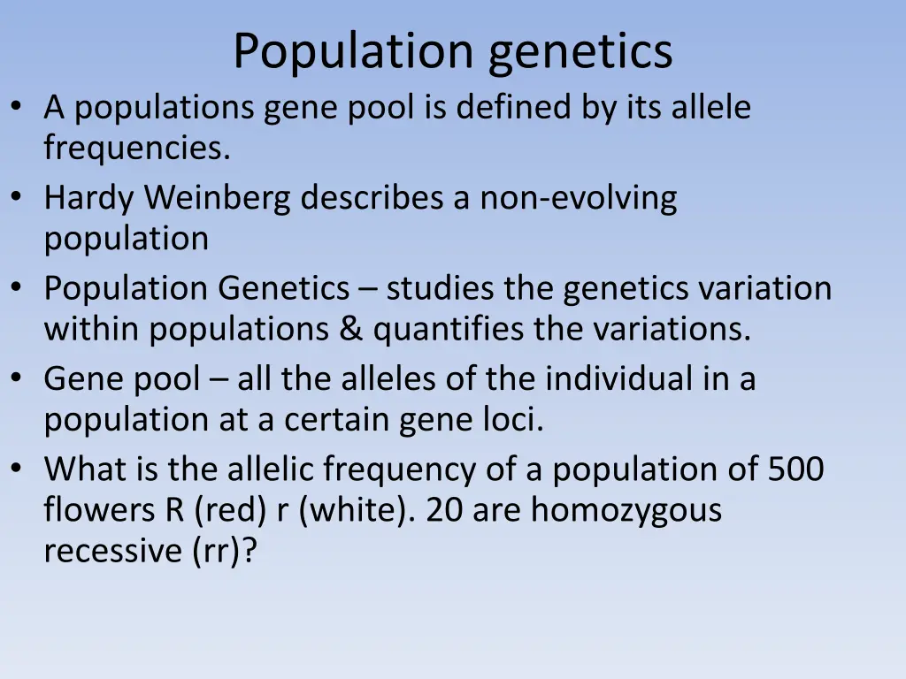 population genetics