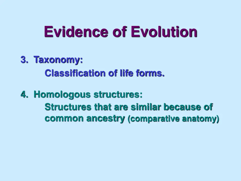 evidence of evolution 1