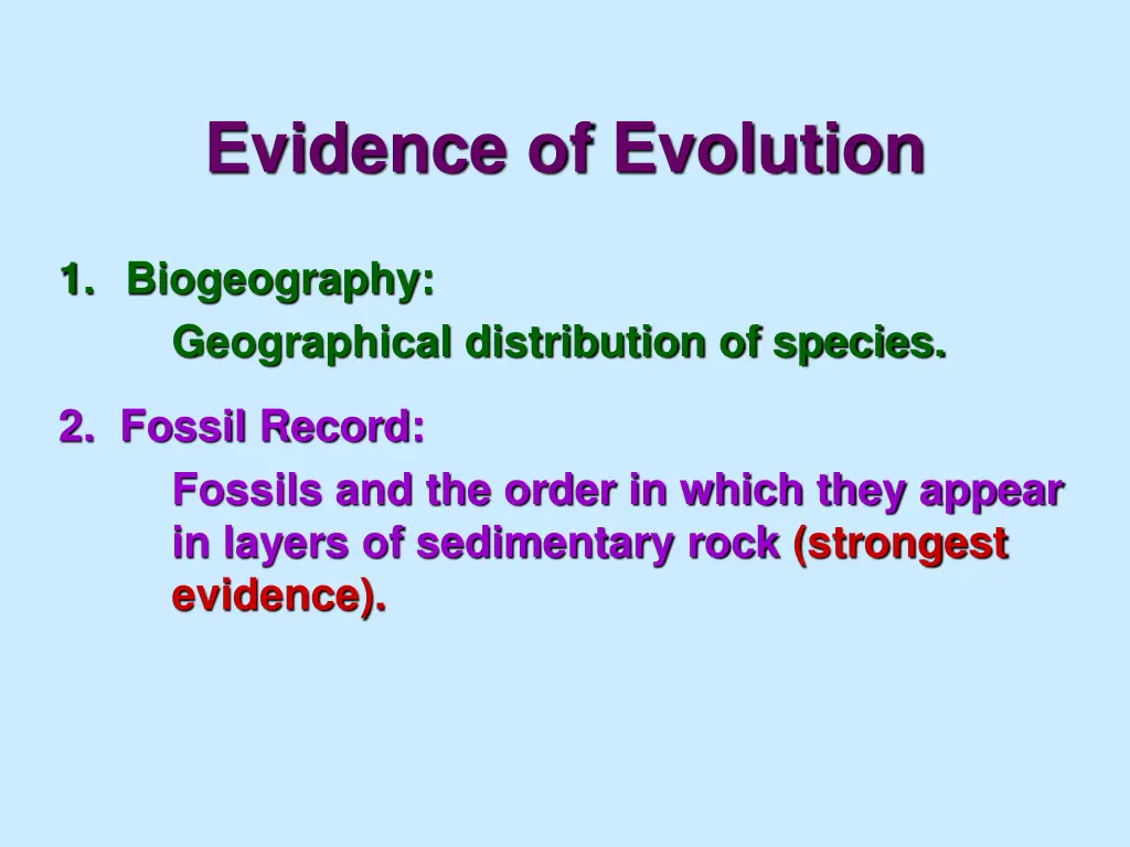 evidence of evolution