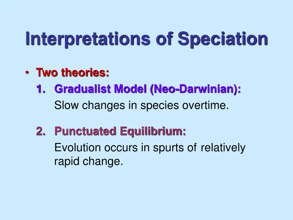 interpretations of speciation