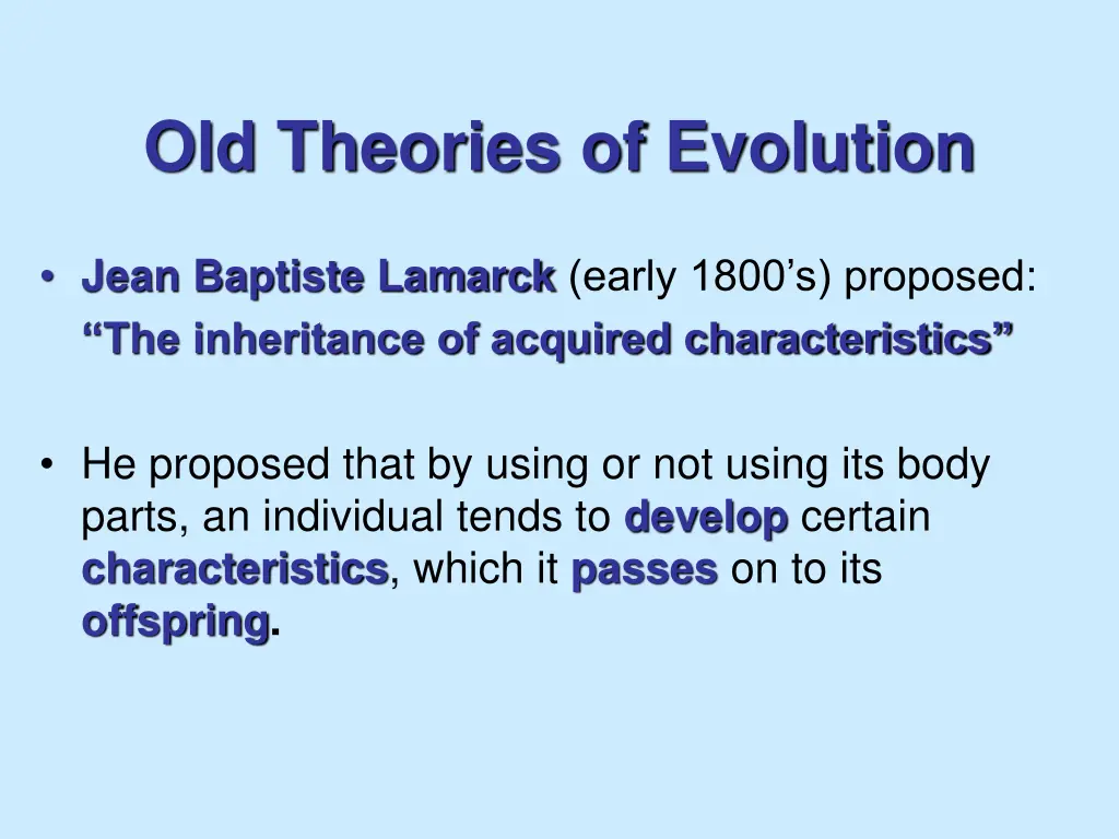 old theories of evolution