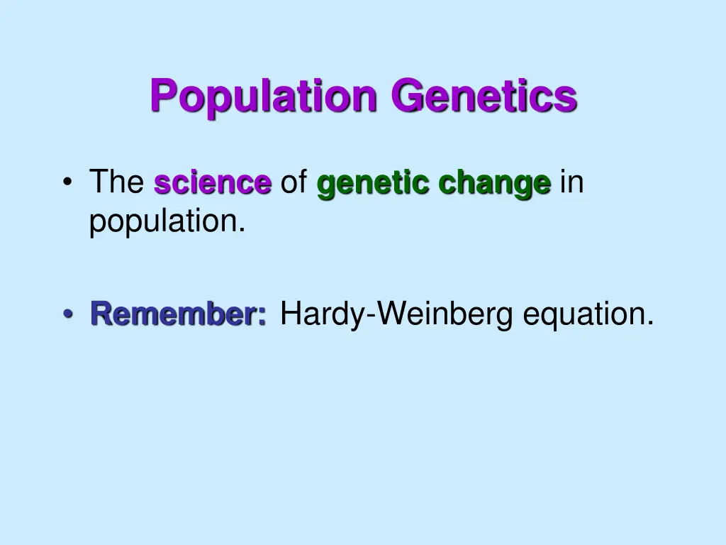 population genetics