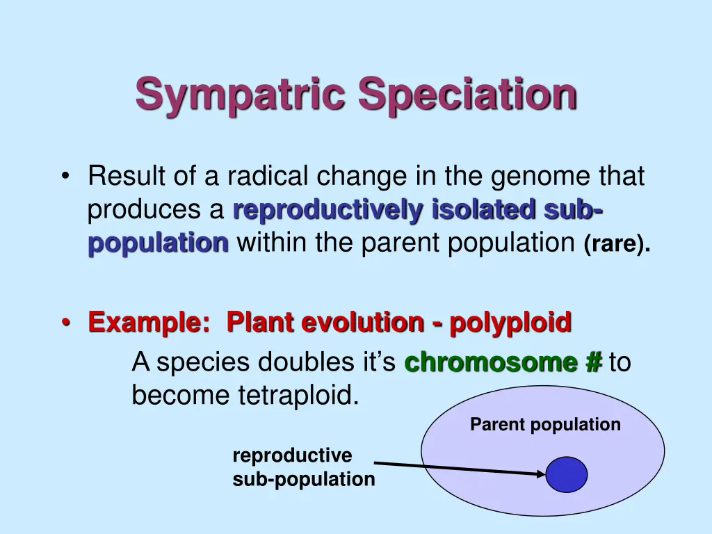 sympatric speciation