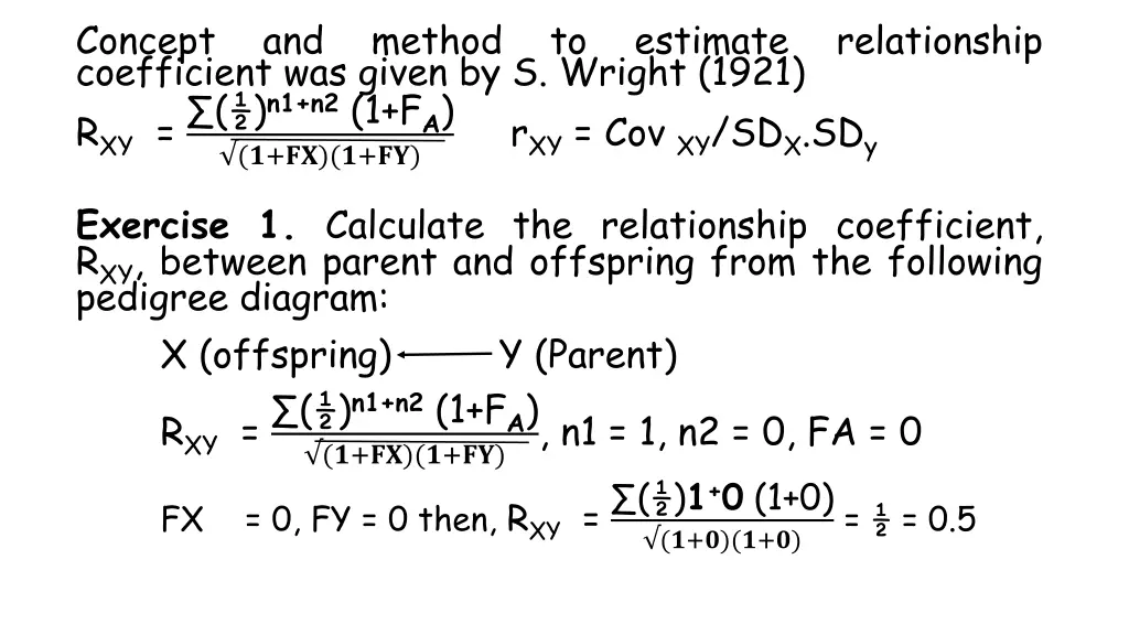 concept coefficient was given by s wright 1921