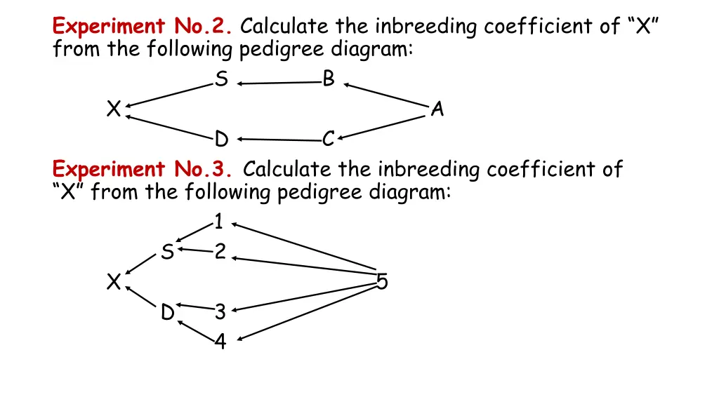 experiment no 2 calculate the inbreeding