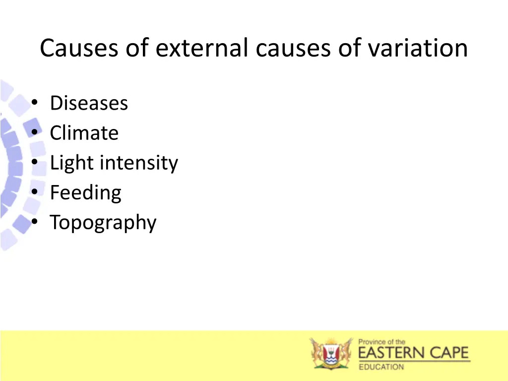 causes of external causes of variation