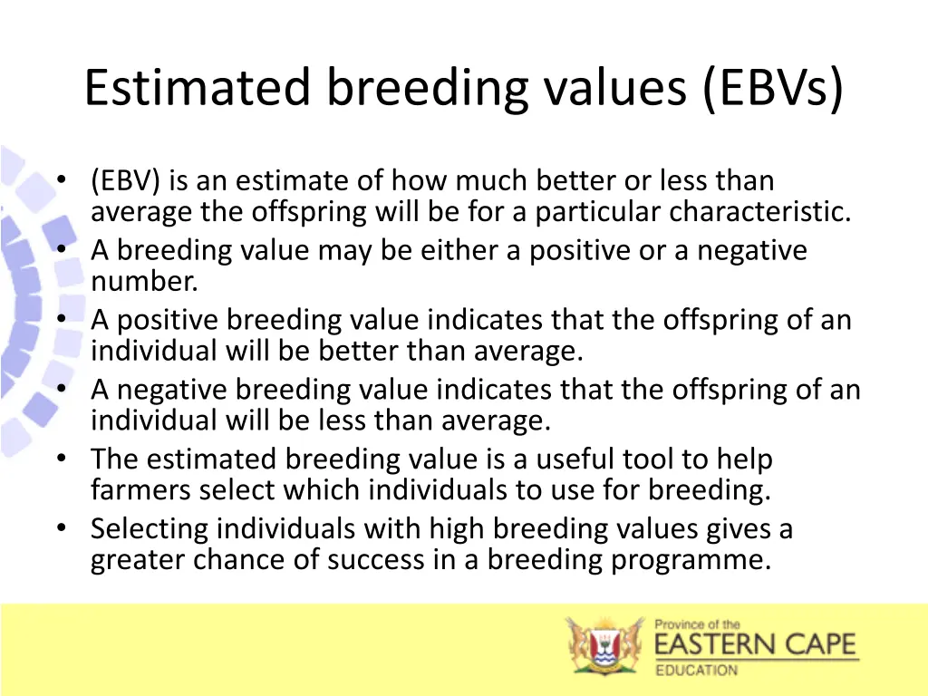 estimated breeding values ebvs