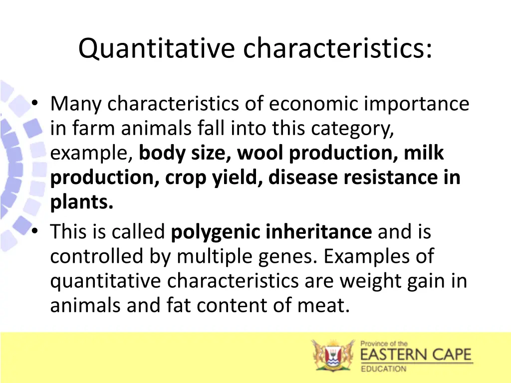 quantitative characteristics