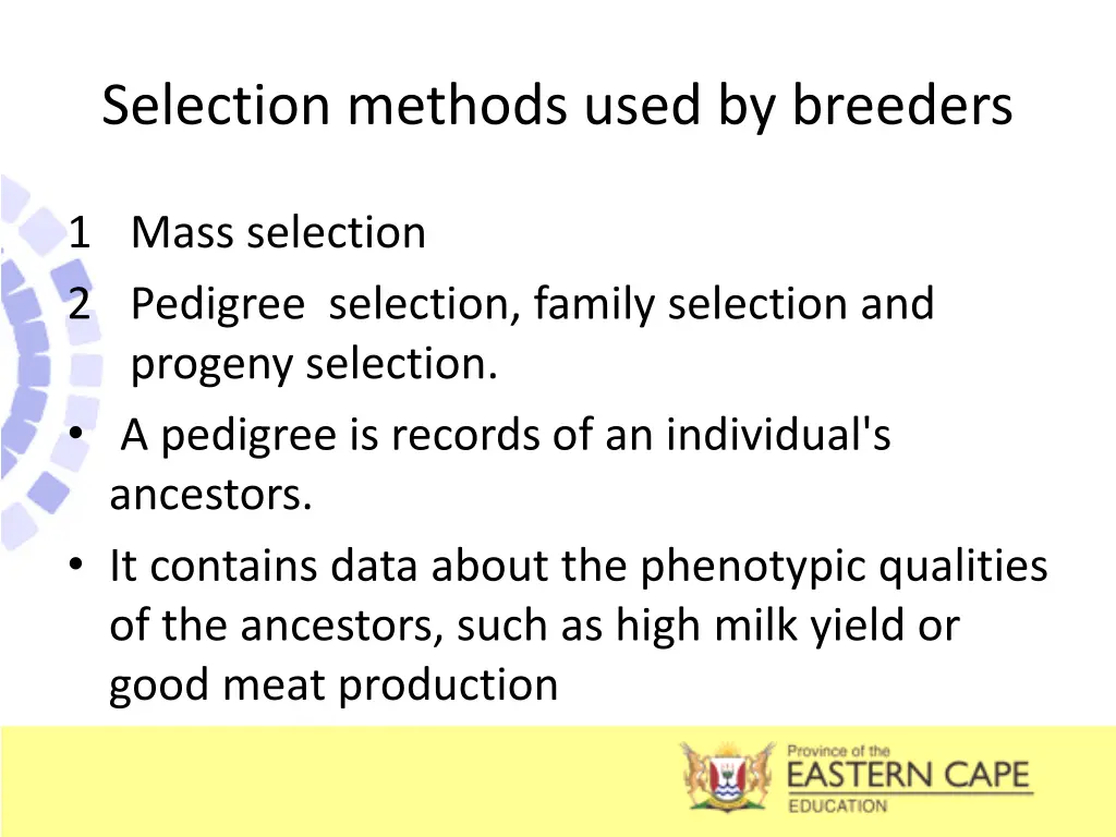 selection methods used by breeders