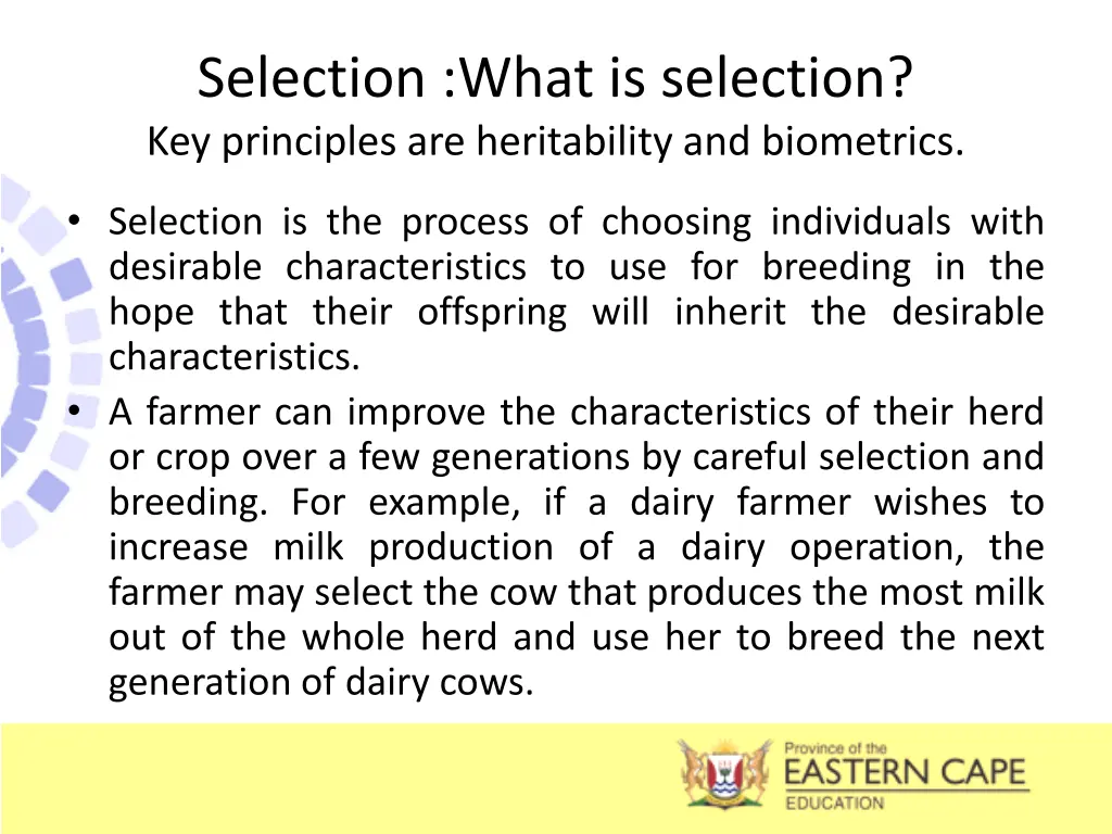 selection what is selection key principles