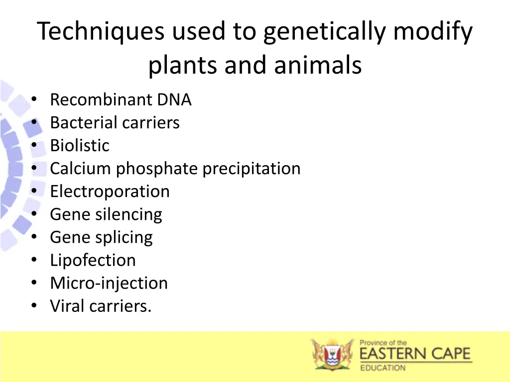 techniques used to genetically modify plants