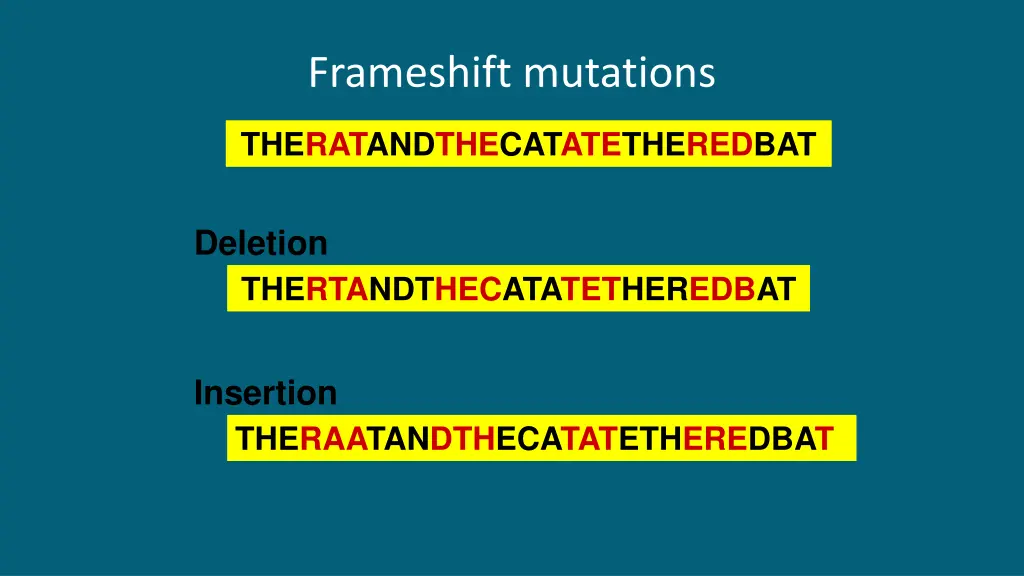 frameshift mutations