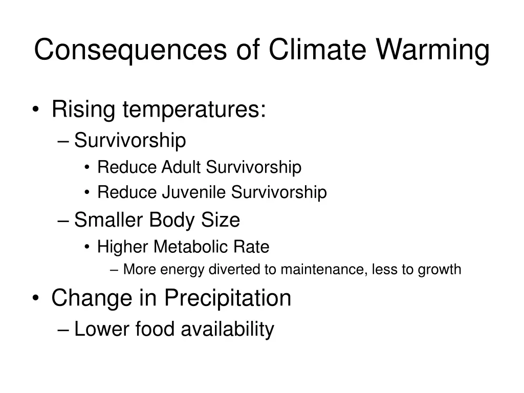 consequences of climate warming