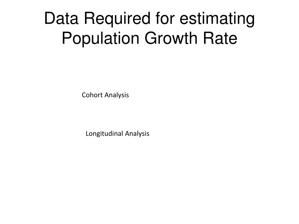 data required for estimating population growth