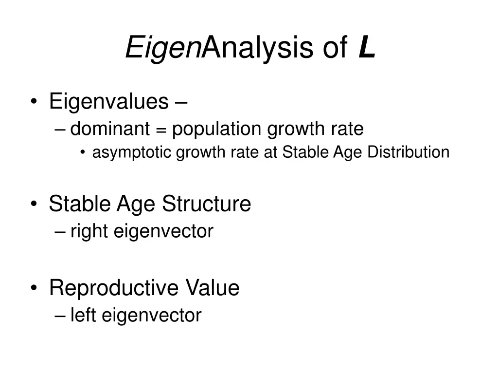 eigen analysis of l