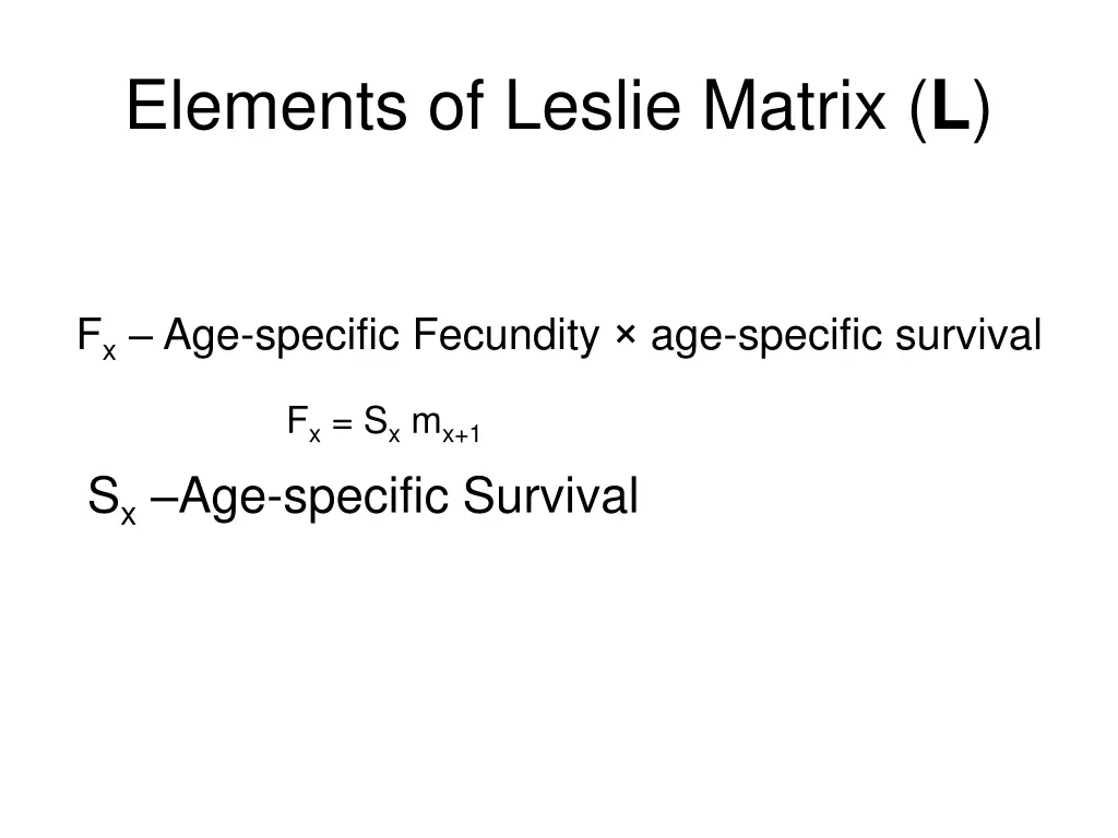 elements of leslie matrix l