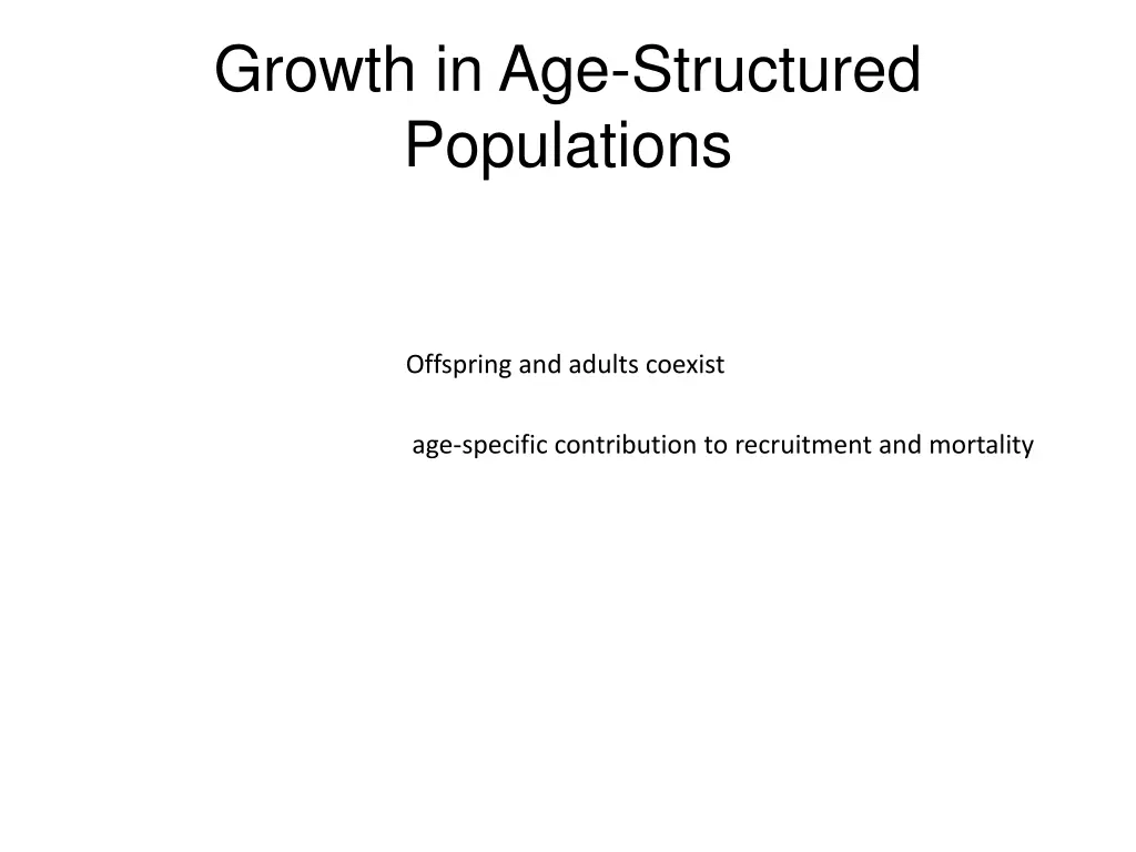 growth in age structured populations