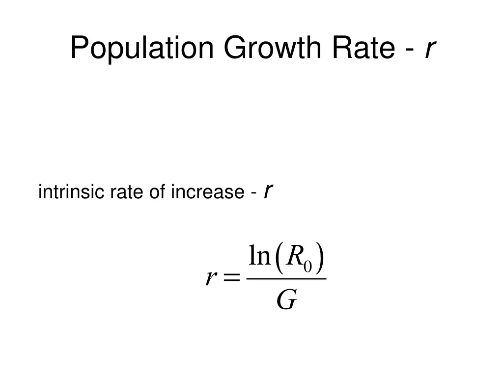 population growth rate r