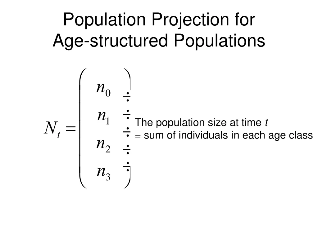 population projection for age structured