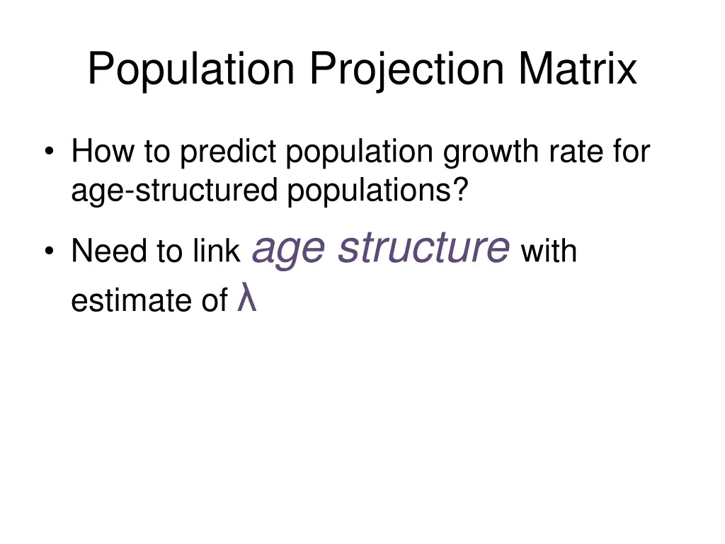 population projection matrix